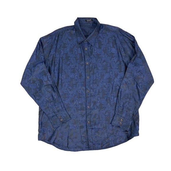 Coofandy Button Down Shirt XL Blue Long Sleeve Dress Casual - Picture 1 of 6